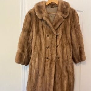 Pale mink fur coat